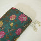Dark Green Cross Stitch Floral Thread Embroidery Tissue Fabric WI-24662