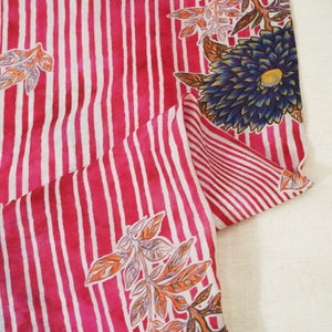 Magenta & White Floral Print Muslin Fabric GT-24666
