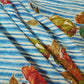 Blue & Red Floral Print Muslin Fabric GT-24674