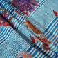 Blue & Purple Floral Print Muslin Fabric GT-24677