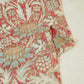 Brick Red Handpainted Floral Print Muslin Fabric GT-24679