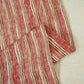 Brick Red Handpainted Stripes Print Muslin Fabric GT-24680