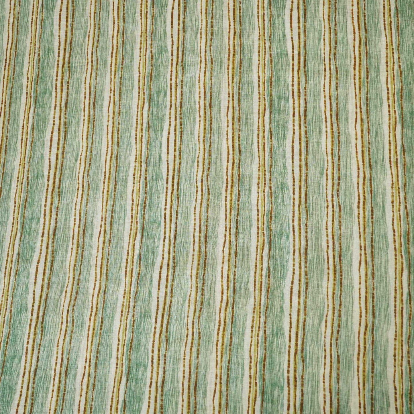 Green Stripes Print Muslin Fabric GT-24682