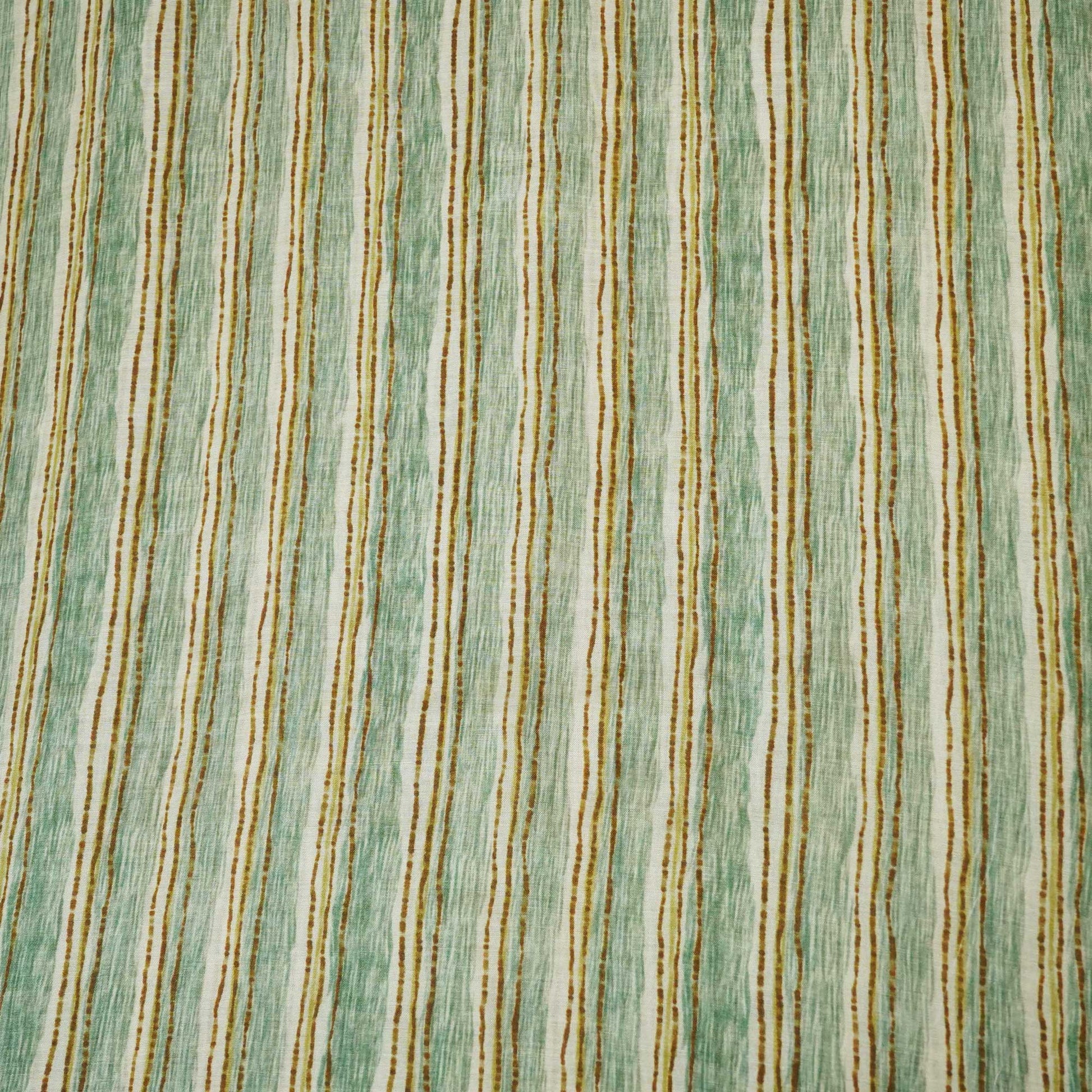 Green Stripes Print Muslin Fabric GT-24682