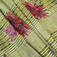 Green Floral Print Muslin Fabric GT-24684