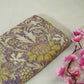 Purple Handpainted Floral Print Muslin Fabric GT-24685