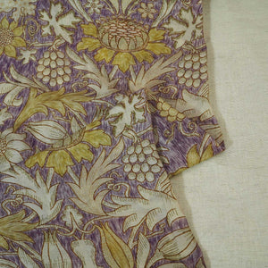 Purple Handpainted Floral Print Muslin Fabric GT-24685