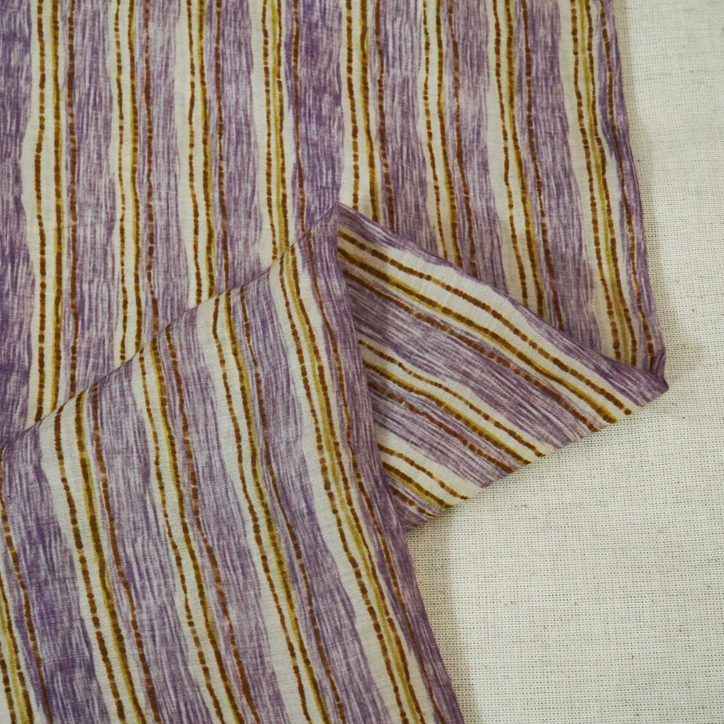 Purple Stripes Print Muslin Fabric GT-24686
