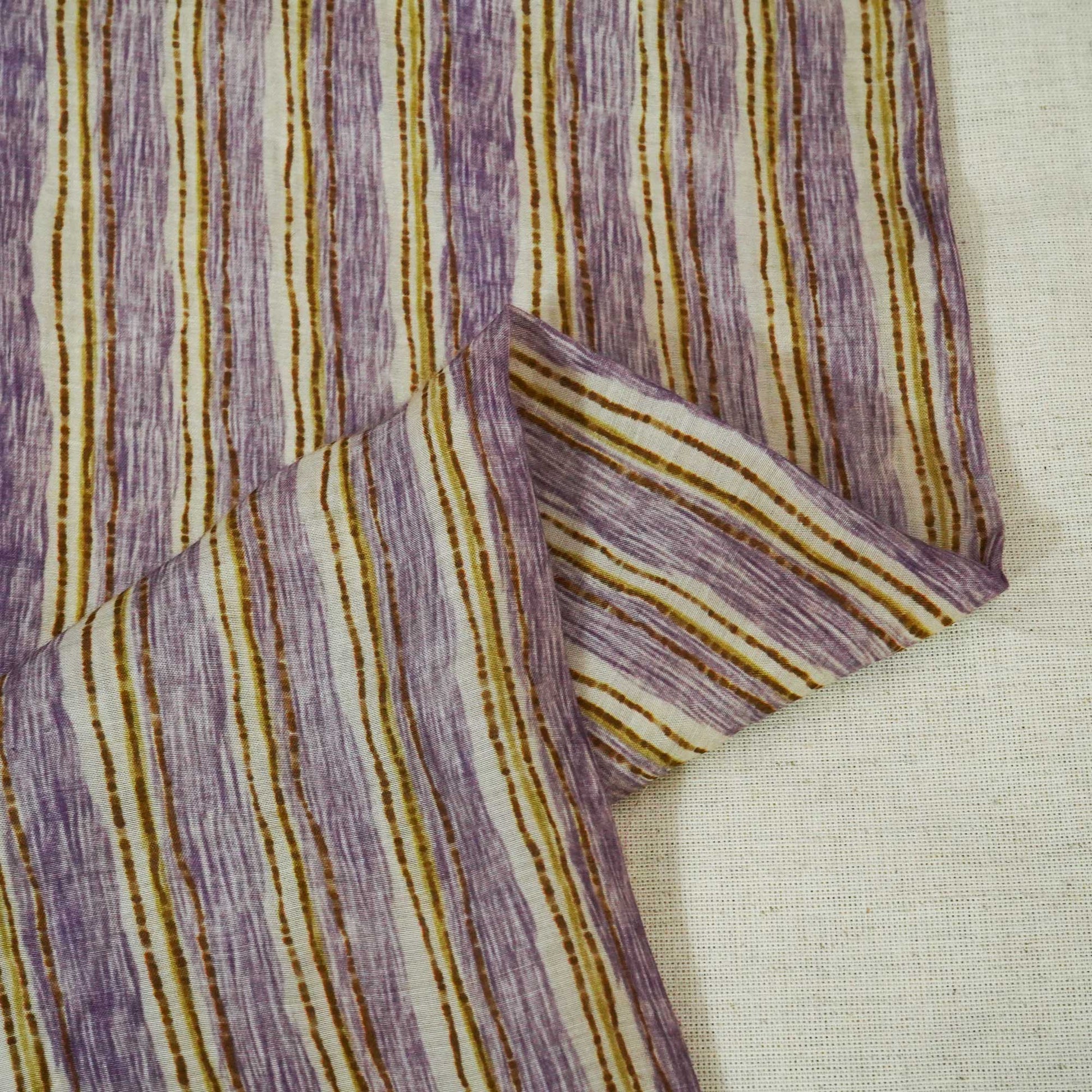 Purple Stripes Print Muslin Fabric GT-24686