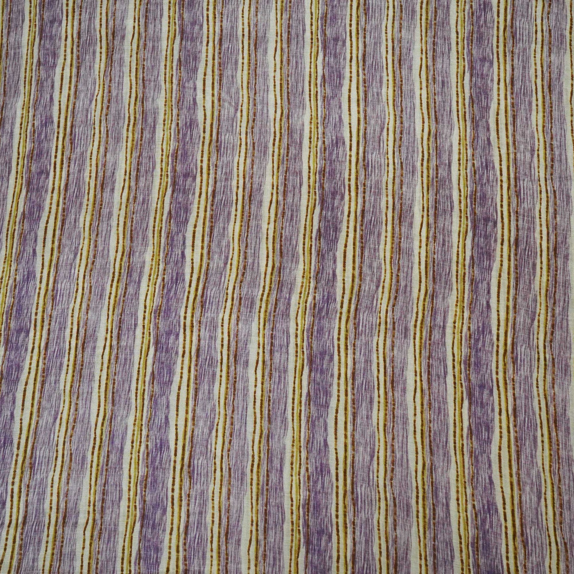 Purple Stripes Print Muslin Fabric GT-24686