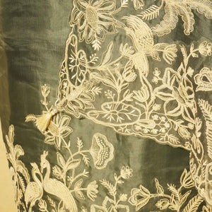 Grey Embroidery (Top-Organza,Bottom-Crepe,Dupatta-Organza) Organza Suit Set JDS-24688  