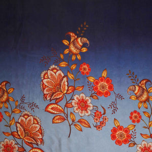 Lavender & Navy Blue Shaded Floral Print Organza Fabric MT-28247 - TradeUNO