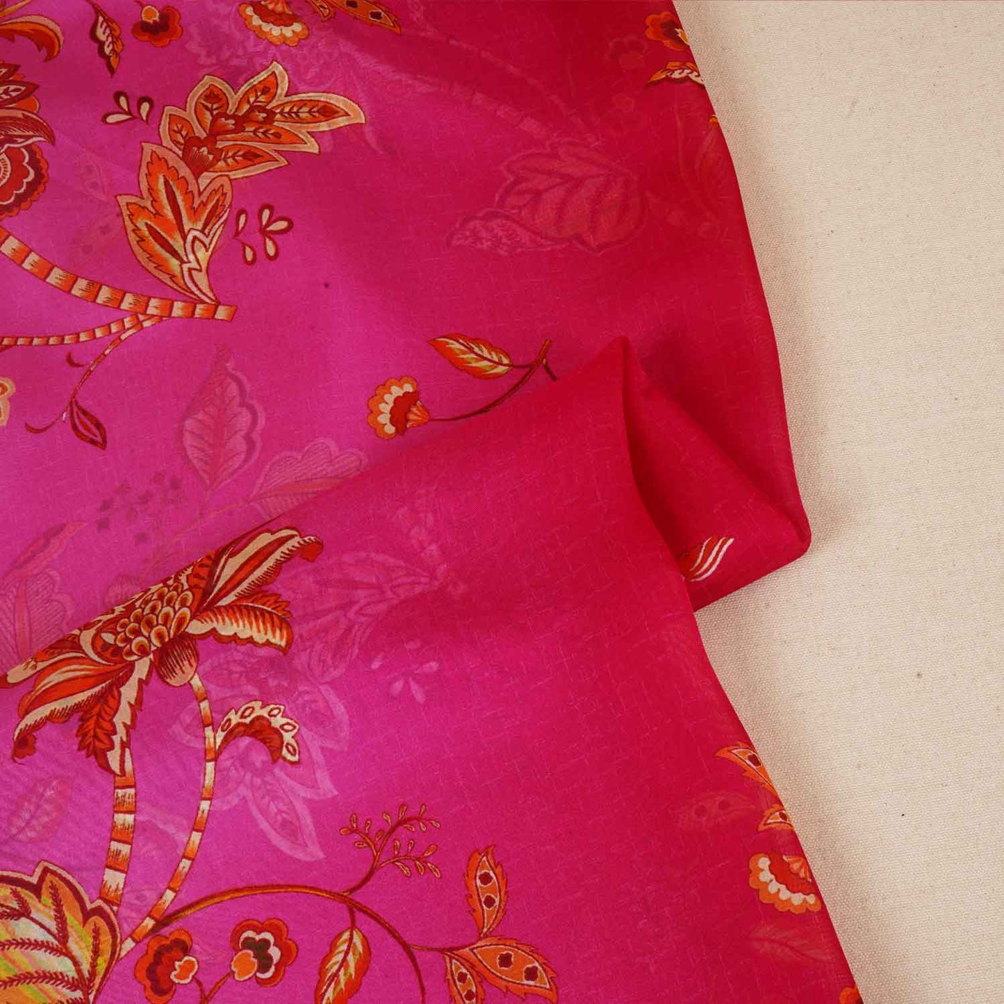 Pink & Lavender Shaded Floral Print Organza Fabric MT-28248