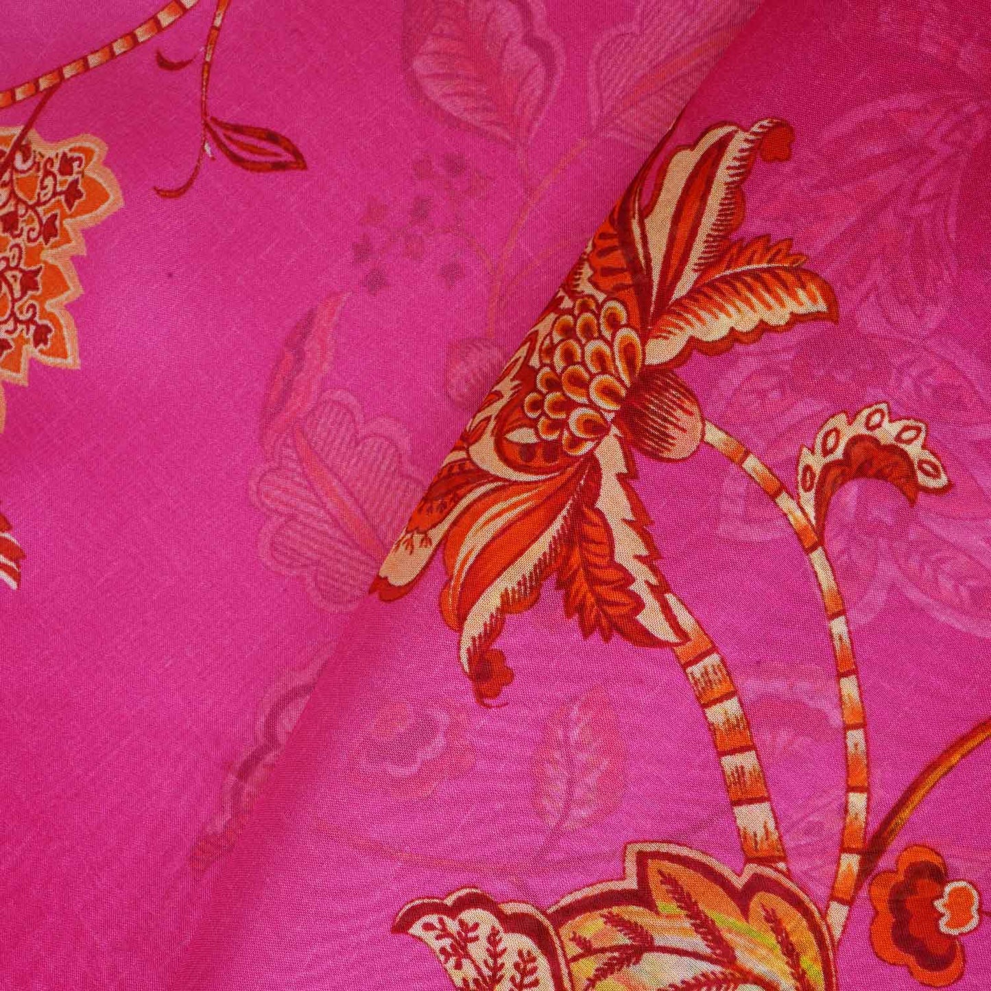 Pink & Lavender Shaded Floral Print Organza Fabric MT-28248