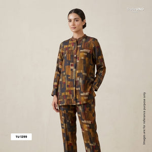 Multi Color Abstract Print Pure Silk Fabric TU 1299 - TradeUNO