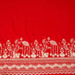 Red Border Work Cutdana Velvet 9000 Fabric SC-28251