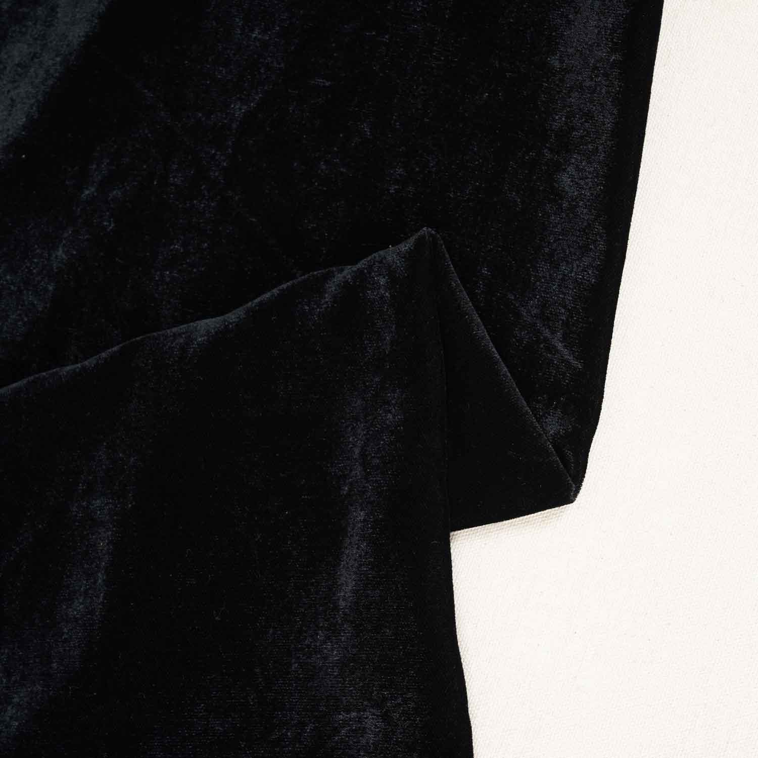 Black Border Work Cutdana Velvet 9000 Fabric SC-28252 - TradeUNO