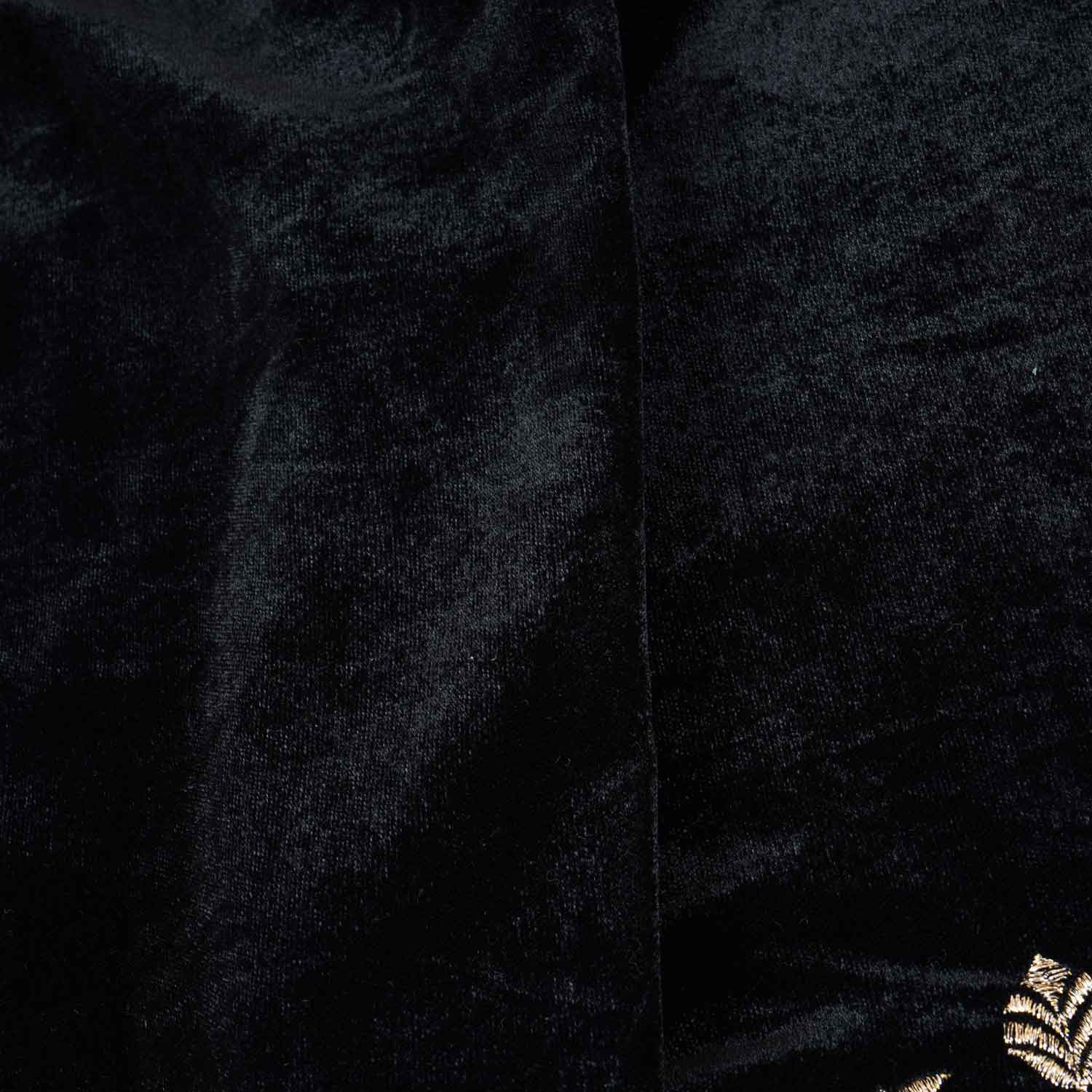 Black Border Work Cutdana Velvet 9000 Fabric SC-28252 - TradeUNO