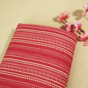 Pink Stripes Print Chanderi Fabric GT-25306