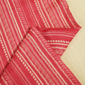 Pink Stripes Print Chanderi Fabric GT-25306