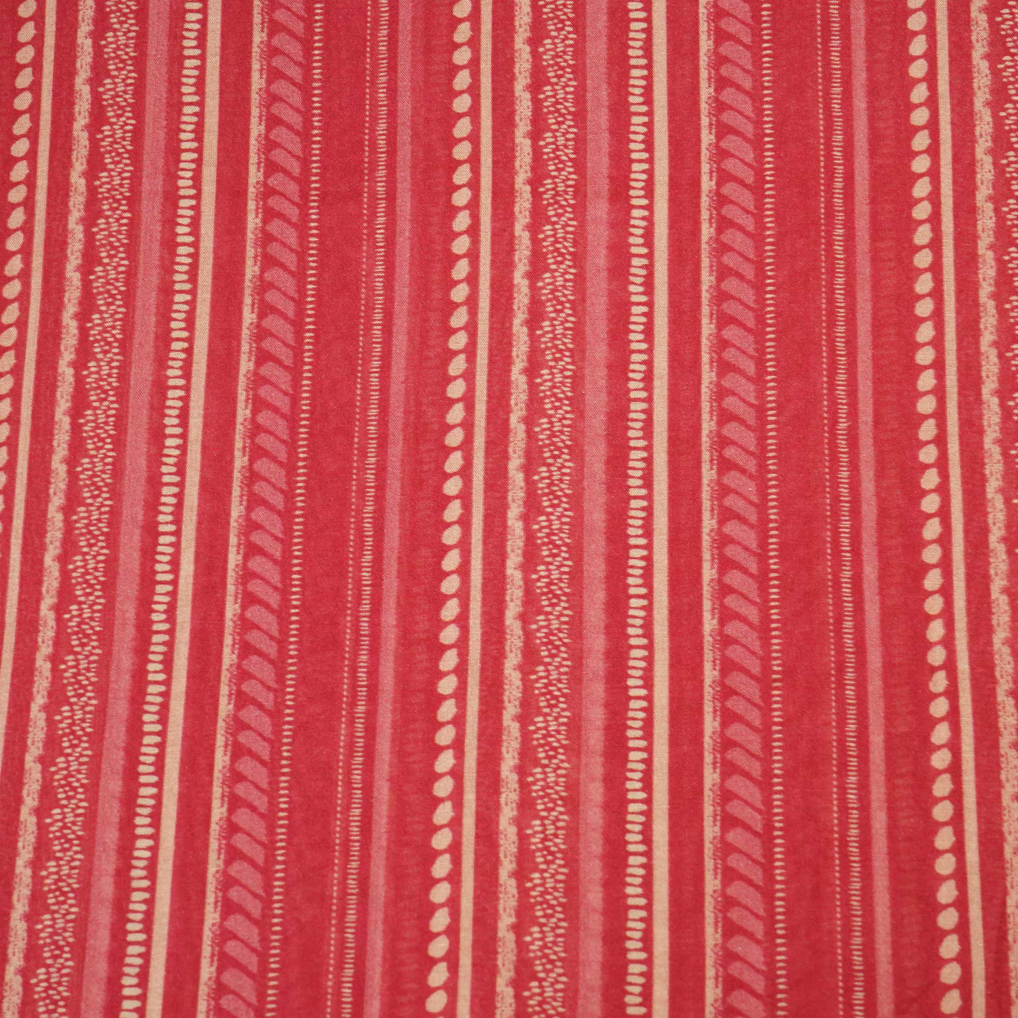 Pink Stripes Print Chanderi Fabric GT-25306