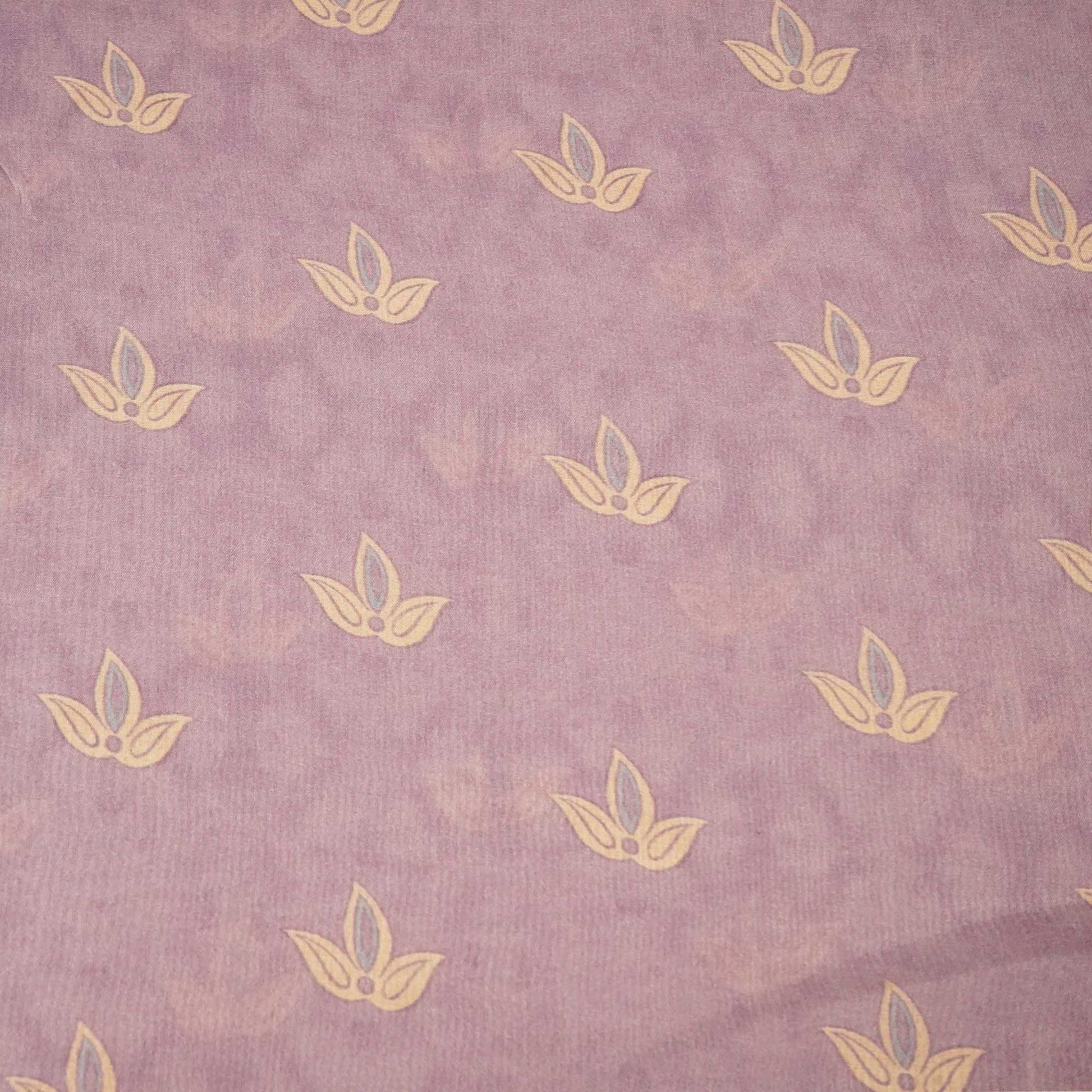 Purple Floral Print Chanderi Fabric GT-25307