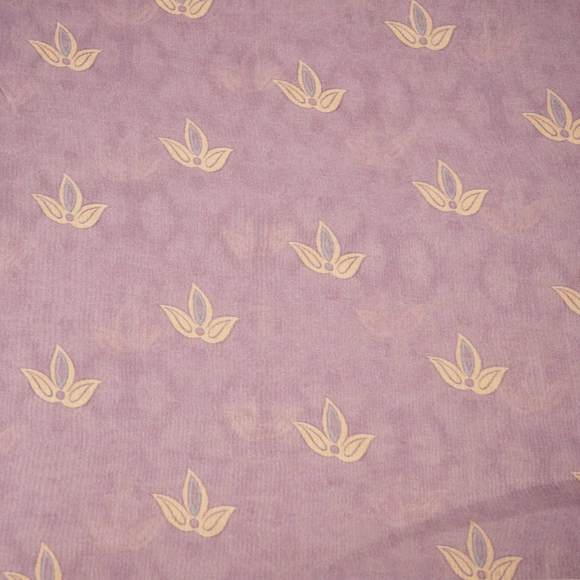 Purple Floral Print Chanderi Fabric GT-25307