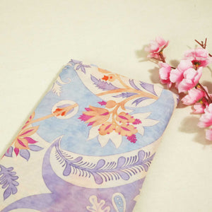 Purple Abstract Print Chanderi Fabric GT-25308