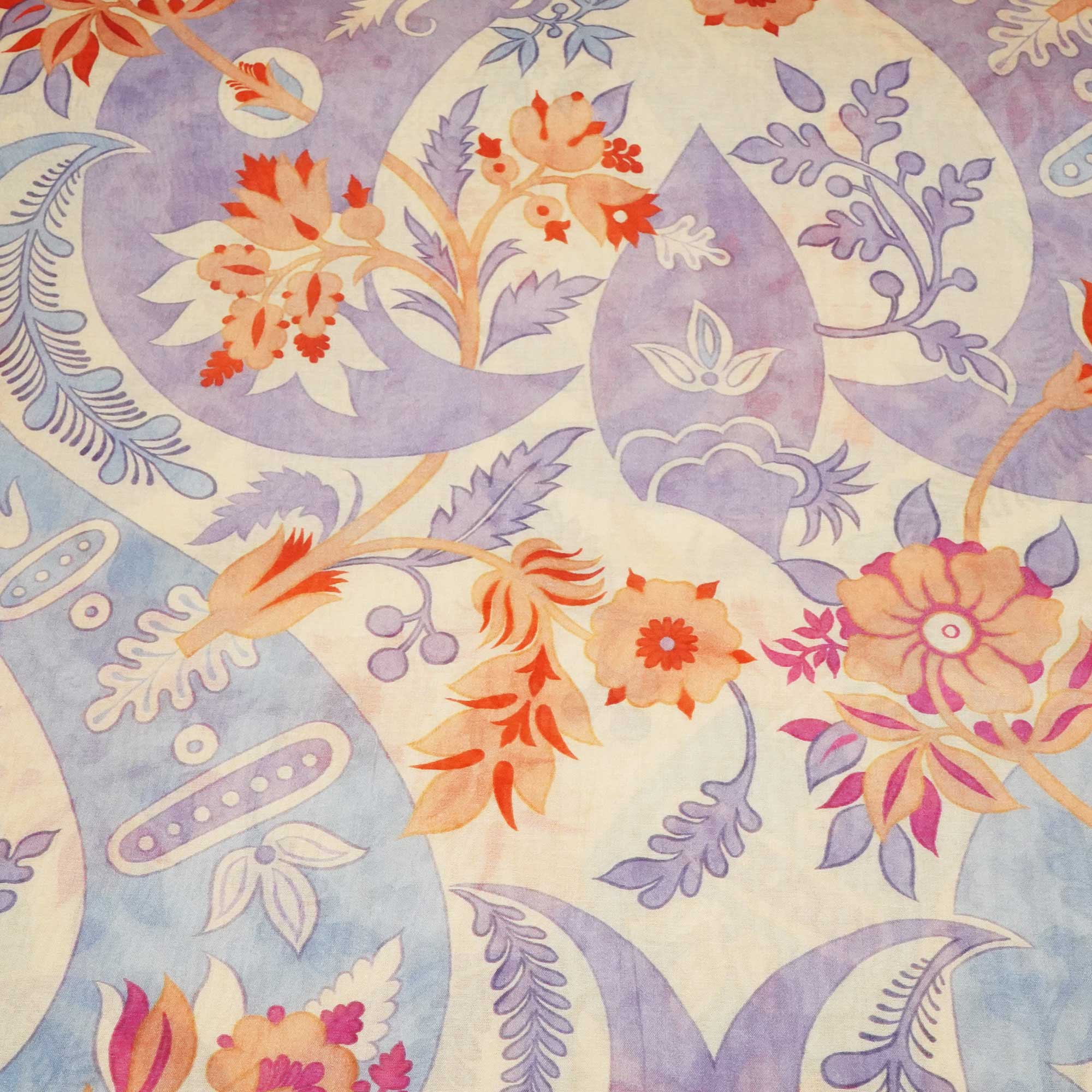 Purple Abstract Print Chanderi Fabric GT-25308