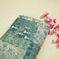 Blue & Grey Floral Patch Print Chanderi Fabric GT-25309