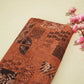 Dark Brown Floral Print Chanderi Fabric GT-25310