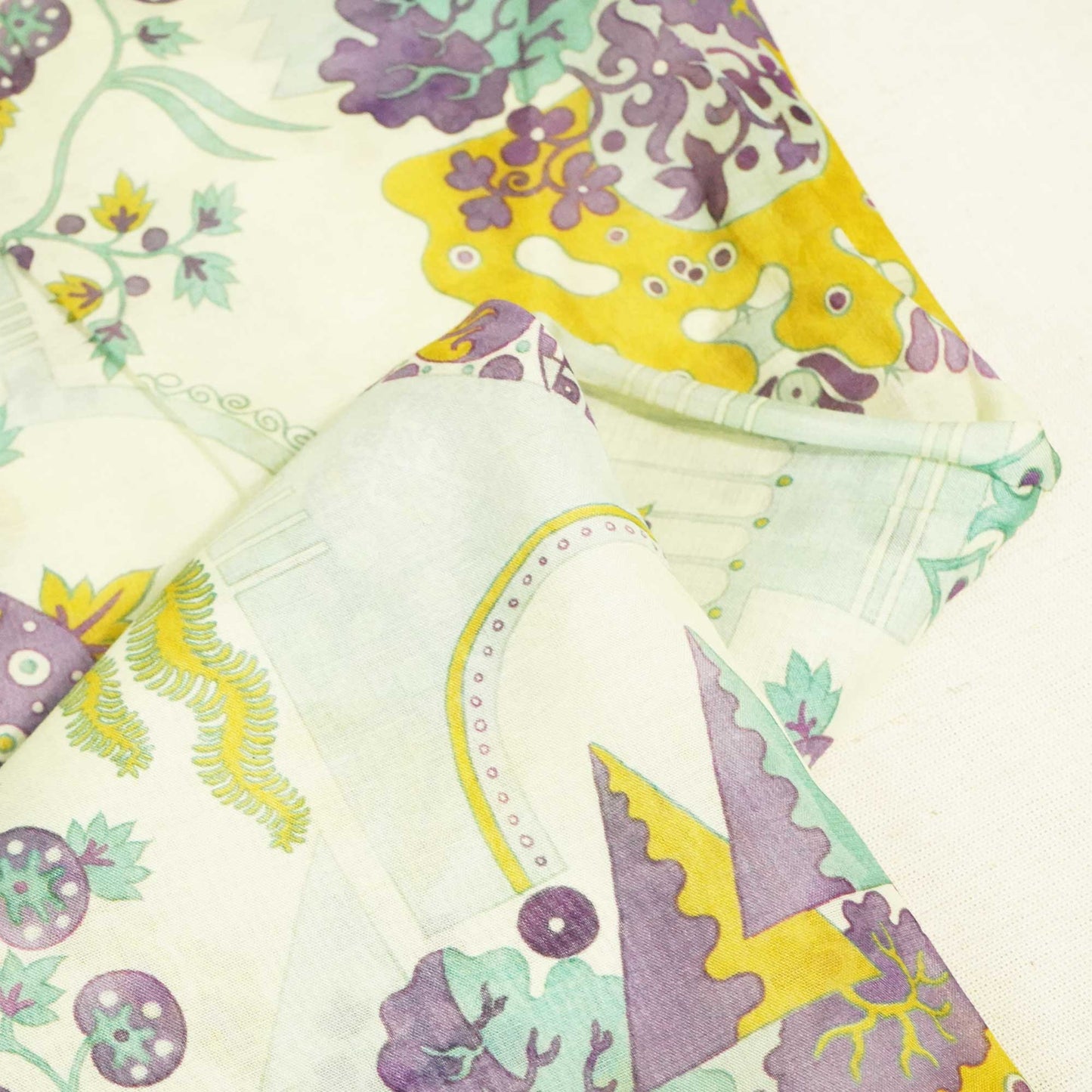 Light Green Abstract Print Chanderi Fabric GT-25319