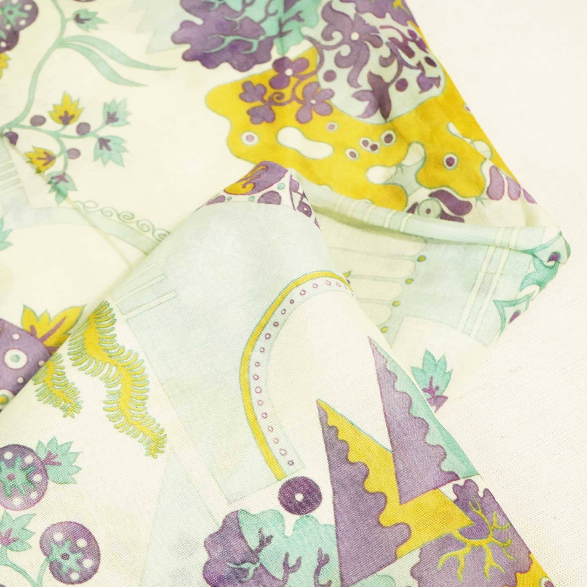 Light Green Abstract Print Chanderi Fabric GT-25319