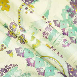 Light Green Abstract Print Chanderi Fabric GT-25319