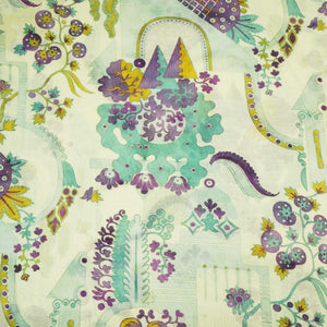 Light Green Abstract Print Chanderi Fabric GT-25319