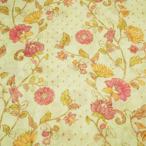 Green Floral Print Chanderi Fabric GT-25320