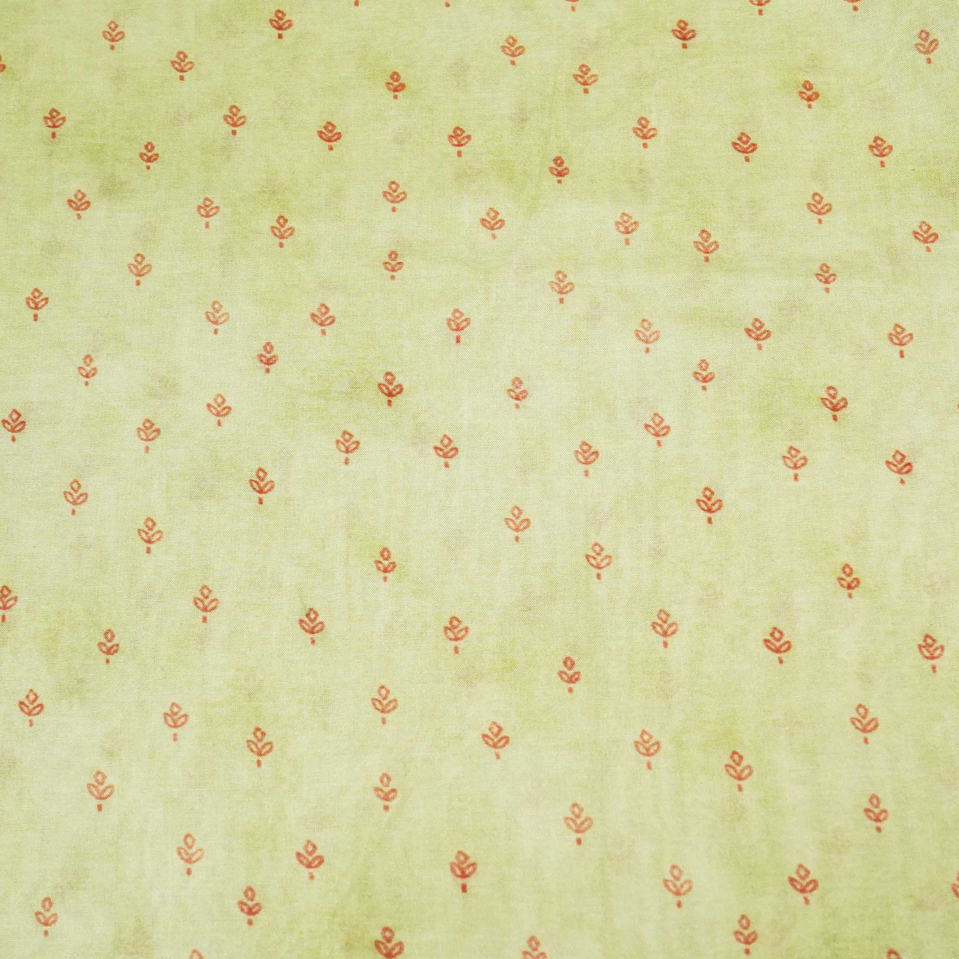Green Floral Print Chanderi Fabric GT-25321