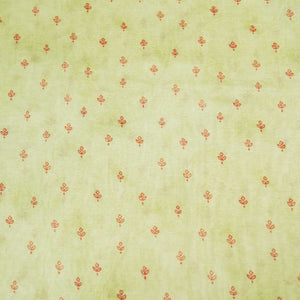 Green Floral Print Chanderi Fabric GT-25321