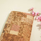 Brown Floral Patch Print Chanderi Fabric GT-25326