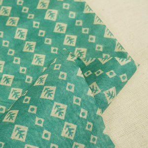 Green Geometrical Print Chanderi Fabric GT-25327
