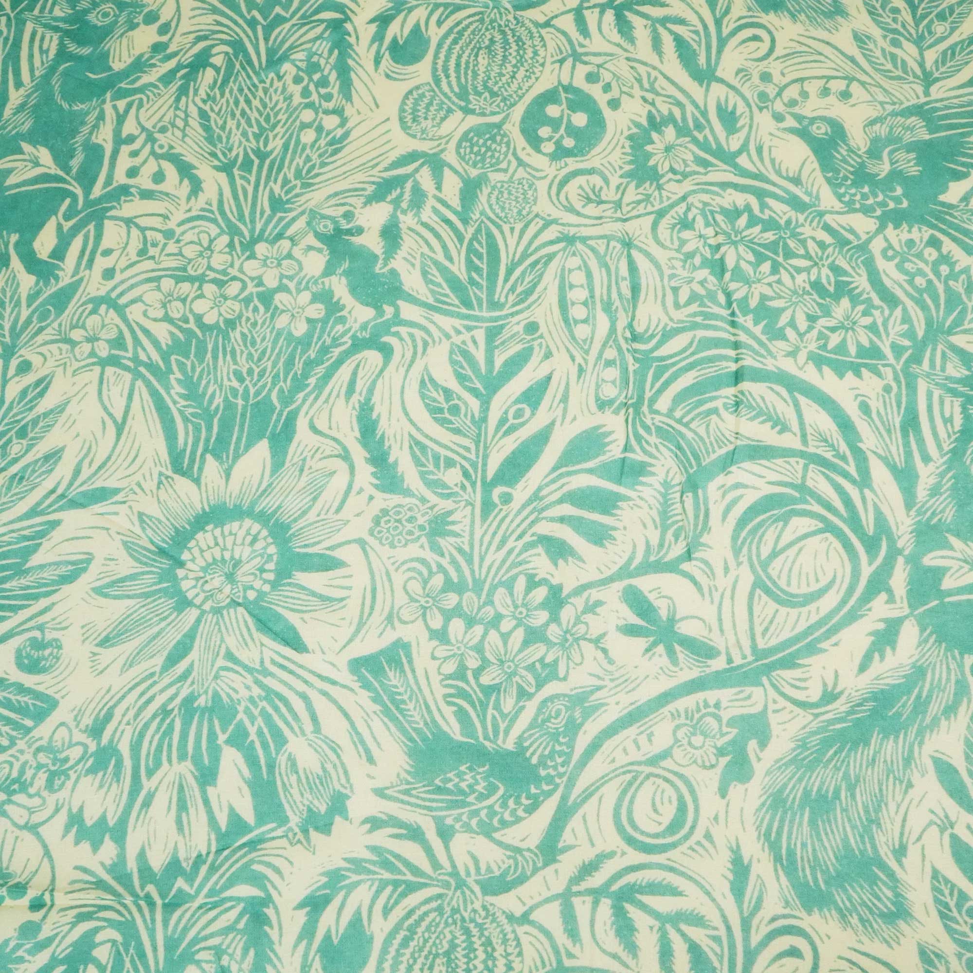 Green Tropical Print Chanderi Fabric GT-25328