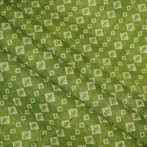 Green Geometrical Print Chanderi Fabric GT-25331