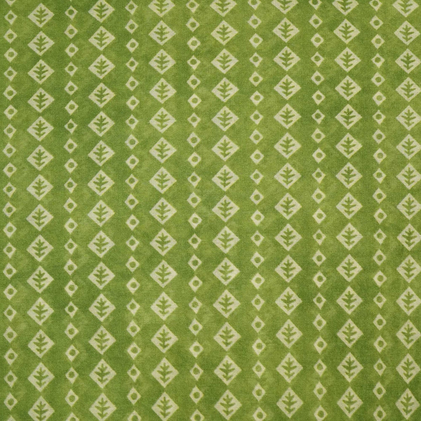 Green Geometrical Print Chanderi Fabric GT-25331