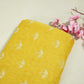 Mustard Yellow Floral Print Chanderi Fabric GT-25335