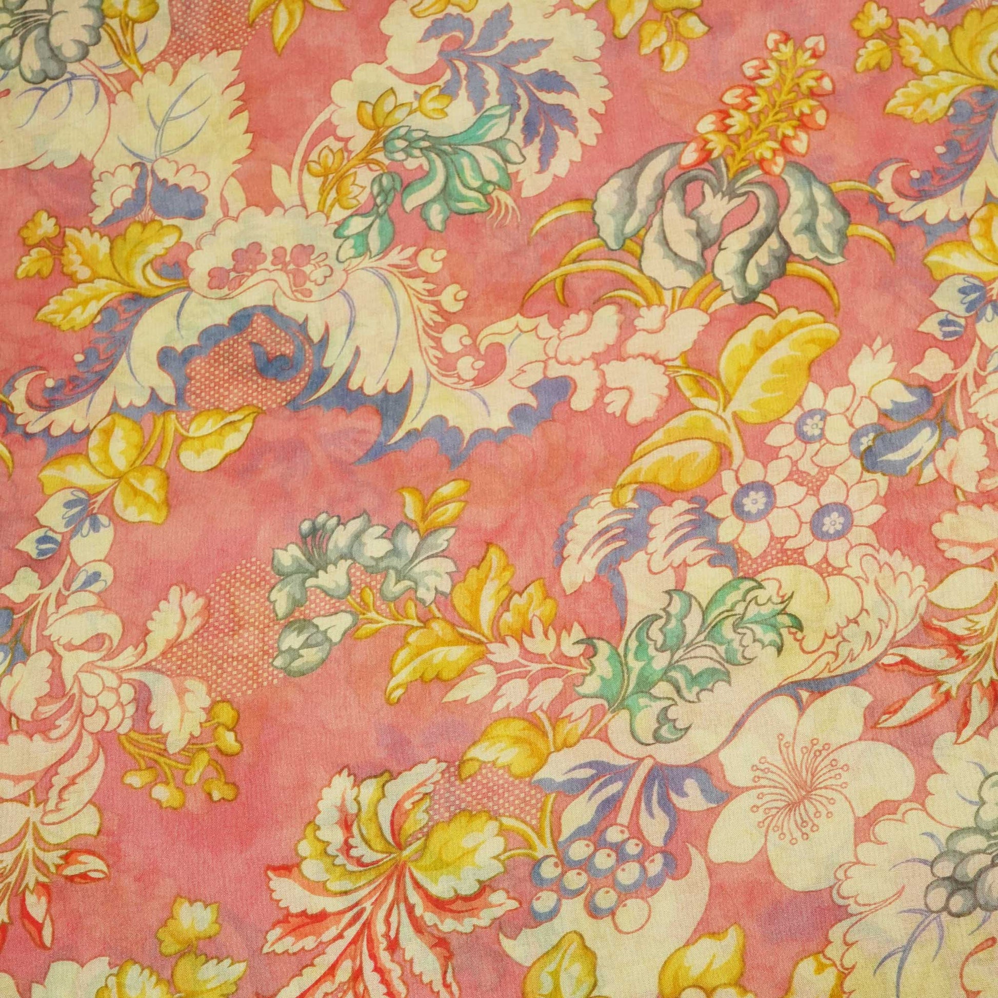 Pink Floral Print Chanderi Fabric GT-25337