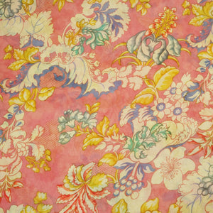Pink Floral Print Chanderi Fabric GT-25337