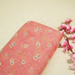 Pink Floral Print Chanderi Fabric GT-25338