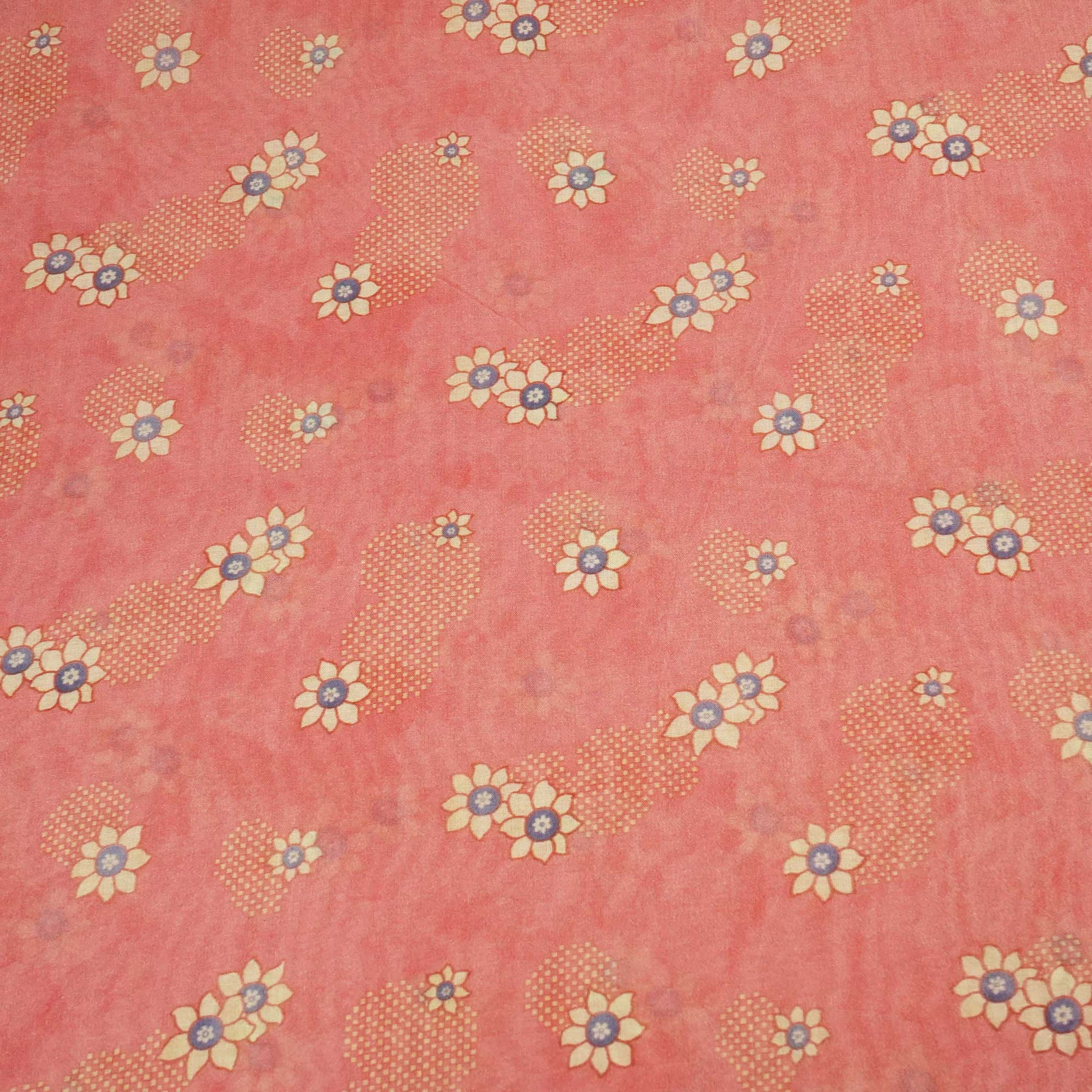 Pink Floral Print Chanderi Fabric GT-25338