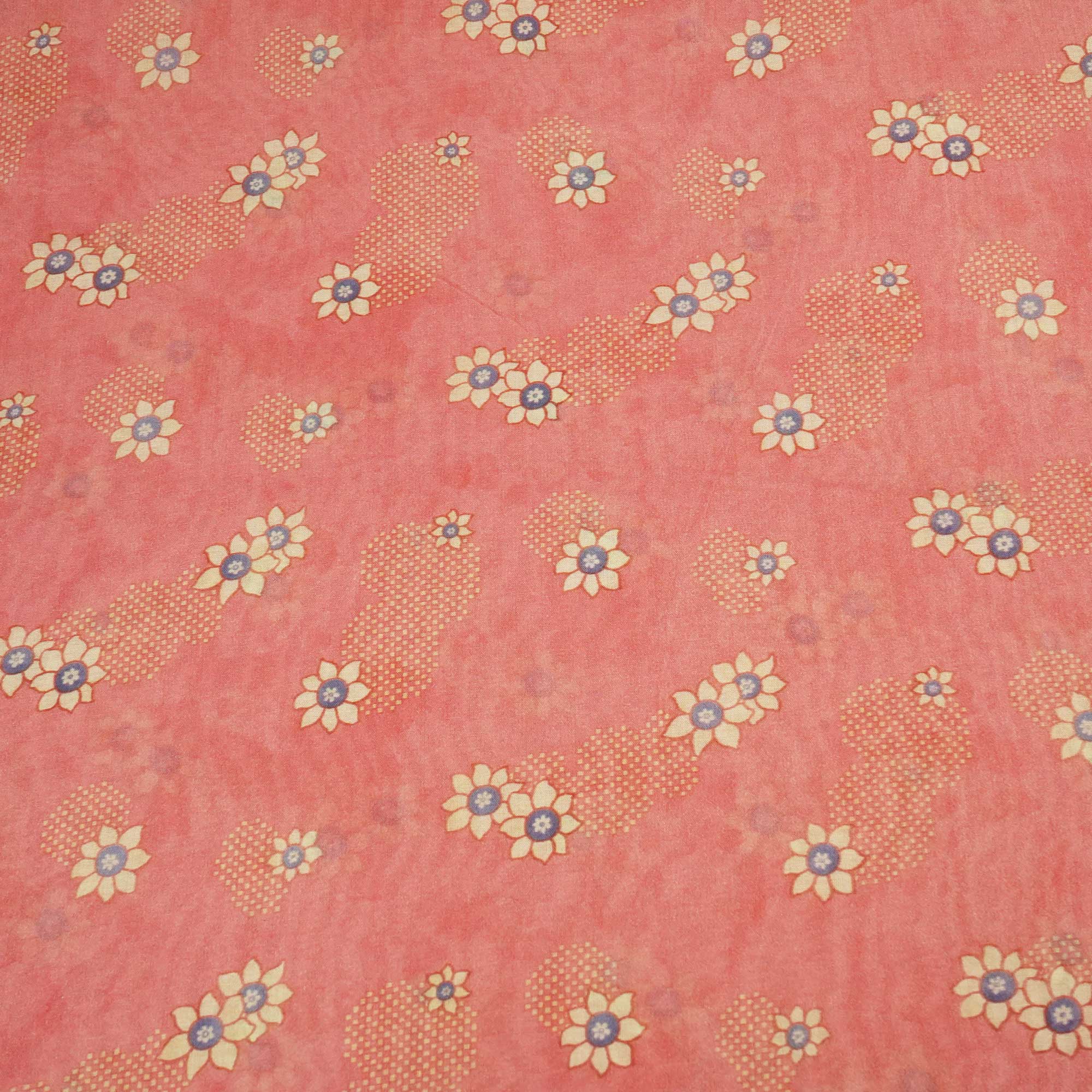 Pink Floral Print Chanderi Fabric GT-25338
