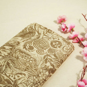 Brown Tropical Print Chanderi Fabric GT-25339